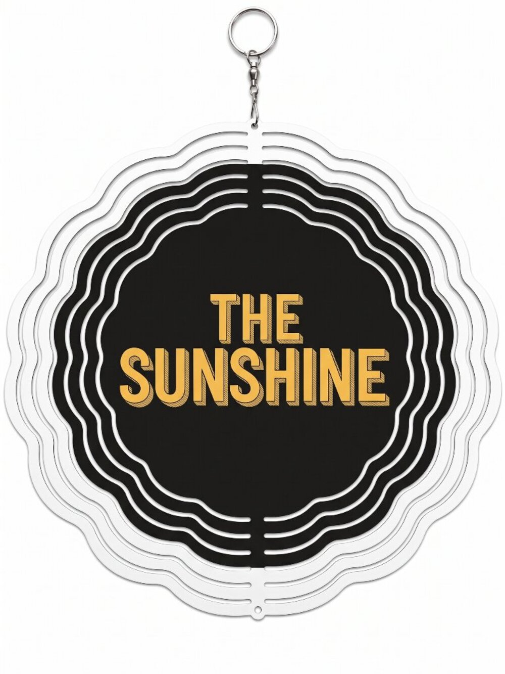 10" The Sunshine Kinetic Wind Spinner - White Metal Hanging Yard Decor